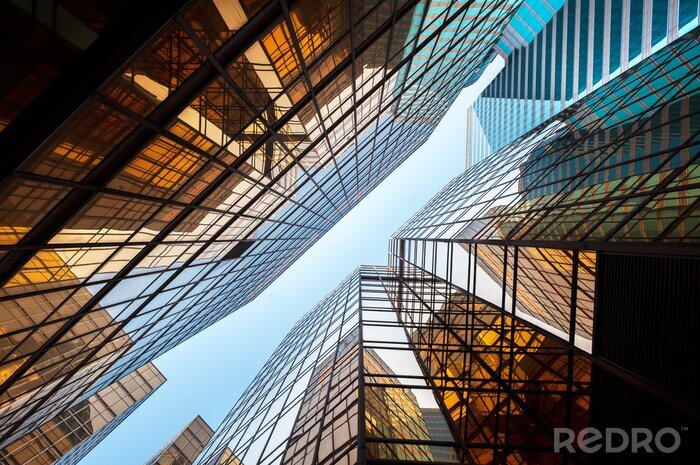 Poster Wolkenkrabbers met 3D-effect