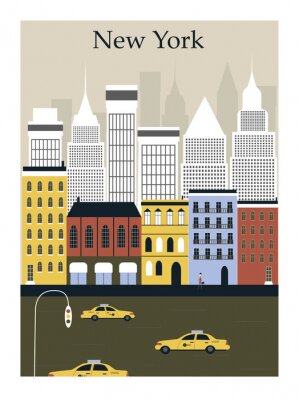 Poster Wolkenkrabbers van New York in een minimalistische uitvoering