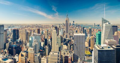 Wolkenloze hemel boven New York