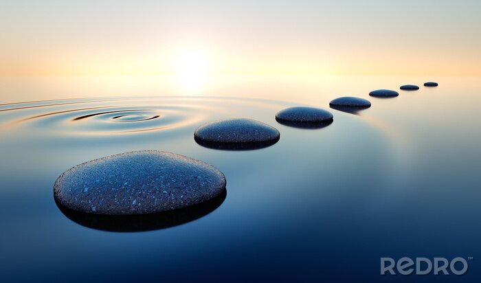 Poster Steine ​​im Wasser