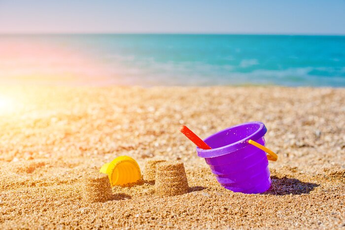 Poster Zandkoekjes op het strand