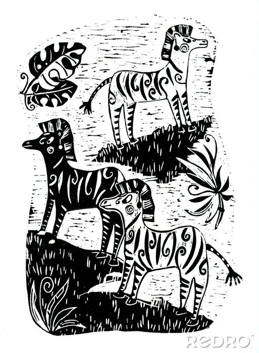 Poster Zebra's in de savanne