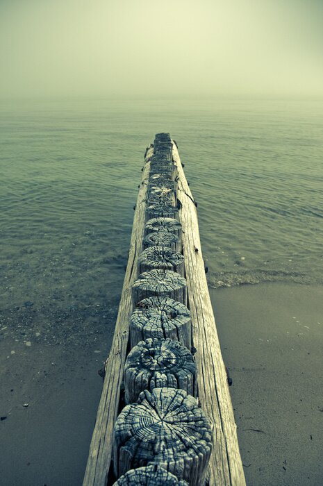 Poster Zee en golfbrekers