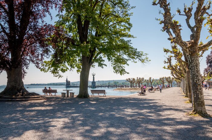 Poster Zee strand en promenade