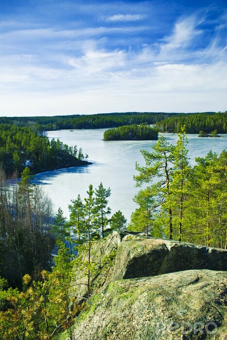Poster Zeegezicht van bovenaf gezien