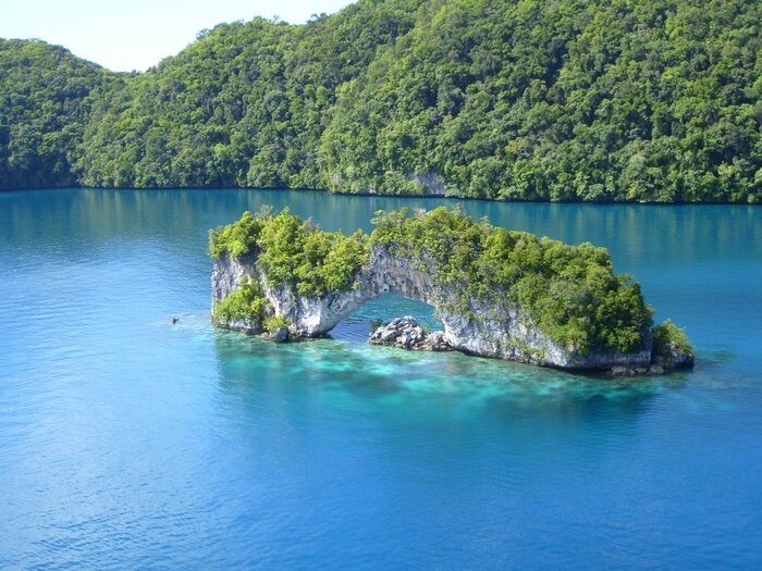 Poster Zeelandschap met een eiland