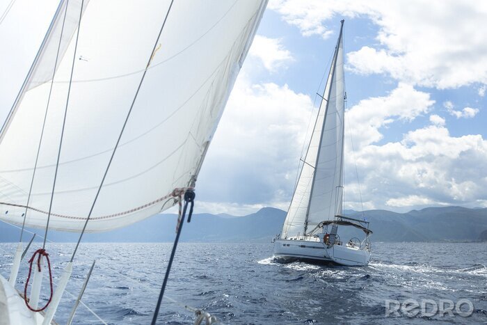 Poster Zeilboten op een kalme oceaan