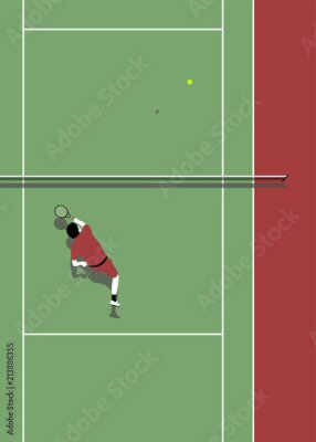 Poster Zicht op de tennisbaan