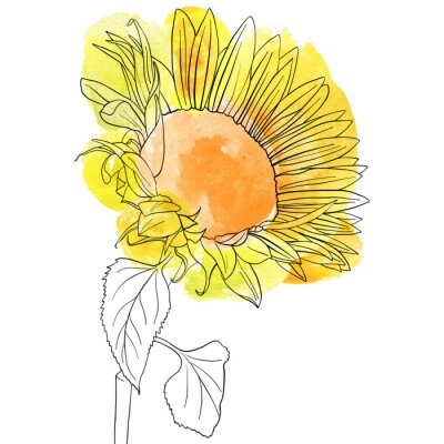 Zonnebloem geel geschilderd