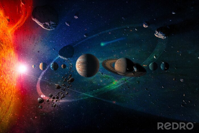 Poster Zonnestelsel gefotografeerd door NASA
