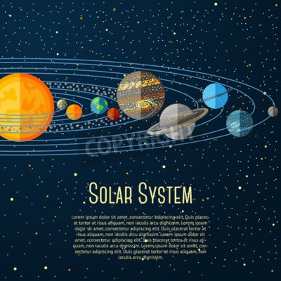 Poster Zonnestelsel, sterren, planeten