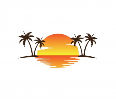 Poster Zonsondergang in Hawaï
