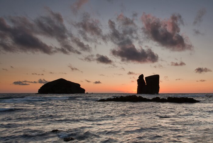 Poster Zonsondergang op het zeelandschap