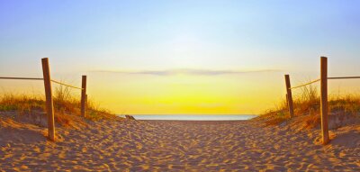 Poster Zonsondergang over het strand