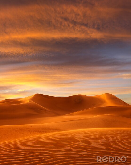 Poster zonsondergang woestijn