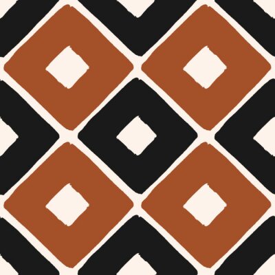 Behang Zwart-bruin geometrisch patroon