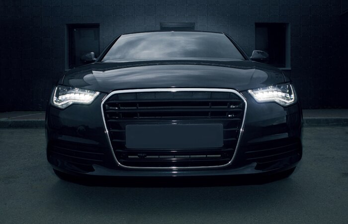 Poster zwart krachtige sportwagen