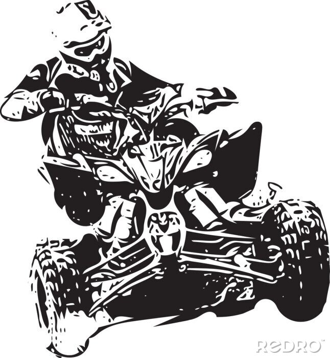 Poster Zwart-wit afbeelding van een bestuurder van een voertuig