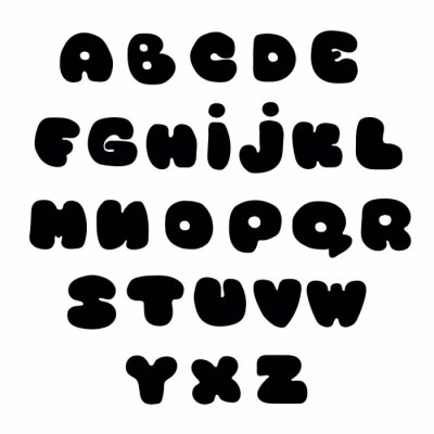 Poster Zwart-wit alfabet