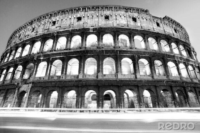 Poster Zwart-wit majestueus Colosseum
