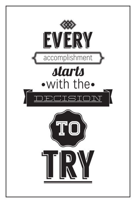 Poster Zwart-wit motiverende tekst