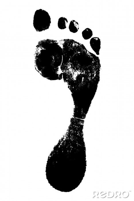 Poster Zwart-wit voetafdruk