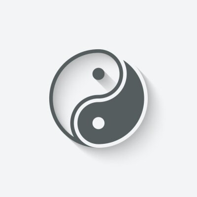 Poster Zwart-wit yin-yang symbool