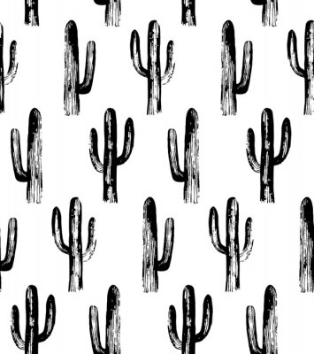 Poster Zwart-witte cactussen