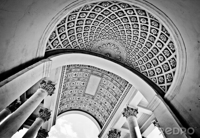 Poster Zwarte en witte koepel