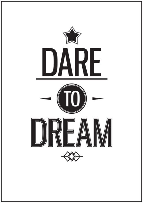 Poster Zwarte letters en witte achtergrond