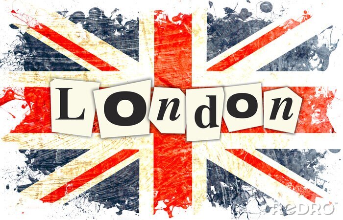 Poster Zwarte letters op achtergrond van de vlag