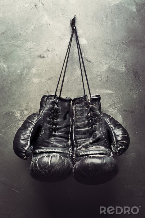 Poster Zwarte retro bokshandschoenen