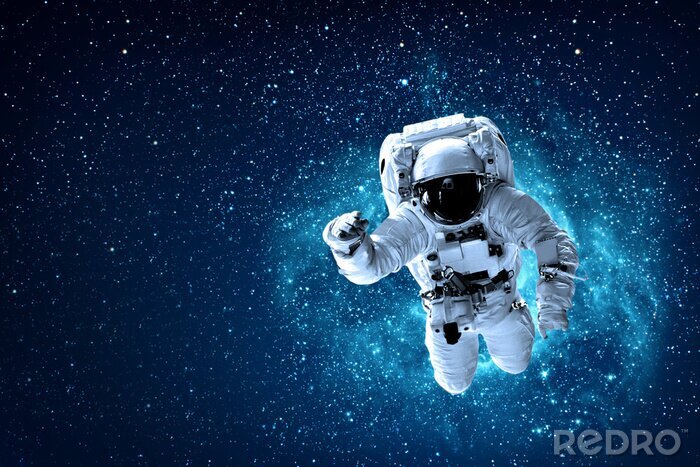 Poster Zwevende astronaut in het heelal
