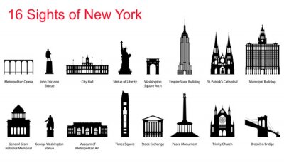 Sticker 16 Sights of NEW YORK