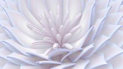 Sticker 3d bloemenclose-up op installatiestructuur