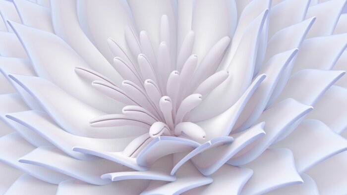 Sticker 3d bloemenclose-up op installatiestructuur