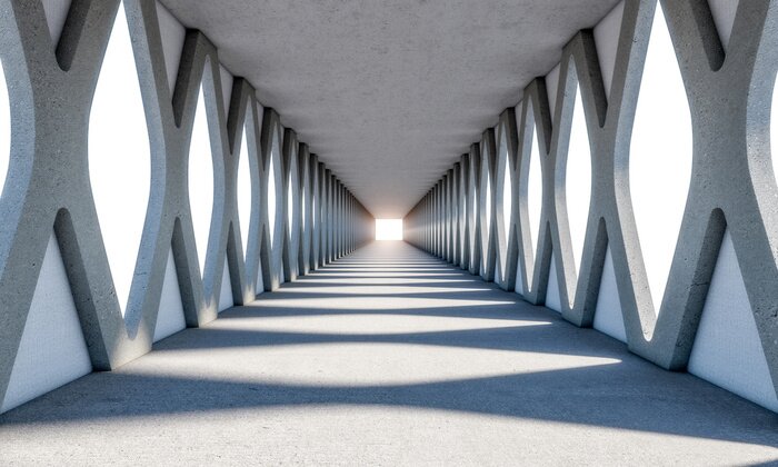 Sticker 3D-gang verlicht door de zon