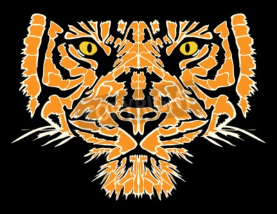 Sticker 3D oranje tijger