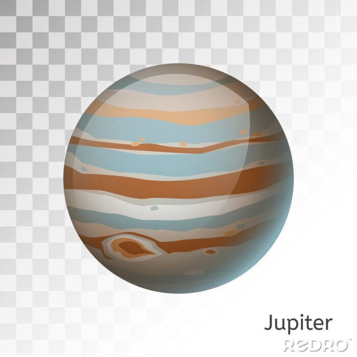 Sticker 3D planeet Jupiter kleurrijke afbeeldingen