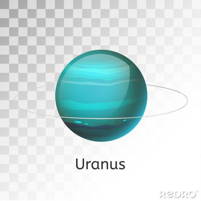 Sticker 3D planeet Uranus met een dunne ring