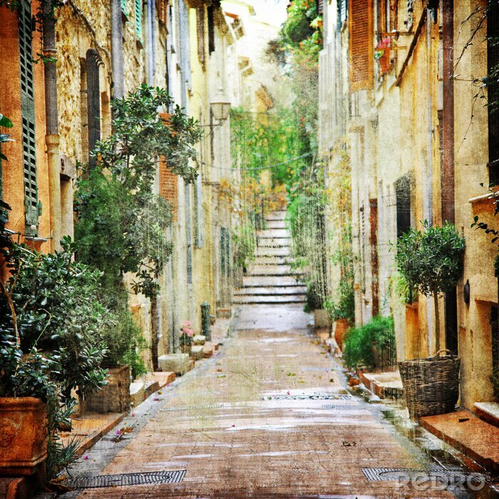 Sticker 3D retro landschap