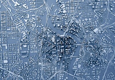 Sticker 3D stadsplan gezien vanuit de lucht