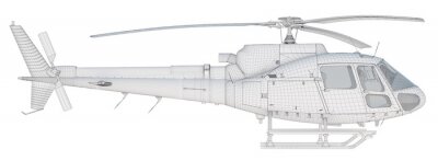 Sticker 3D wireframe Helicopter