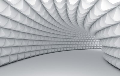 Sticker 3D-witte rechtsgebogen tunnel