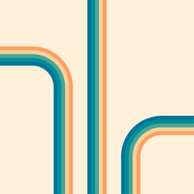 Sticker 70s, 1970 abstract vector stock retro lines background. Vector illustration.