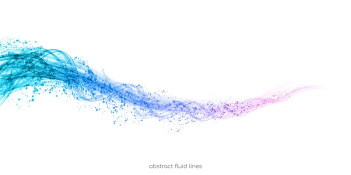 Sticker Abstract colorful wave curve background by transparent lines and dots particles light flowing isolated on white in concept modern, technology, music.