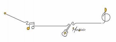 Sticker Abstract flat line with music note motion shapes. Pattern for cover design, poster, banner, decoration.