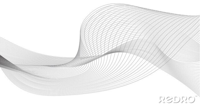 Sticker Abstract golvend netwerk