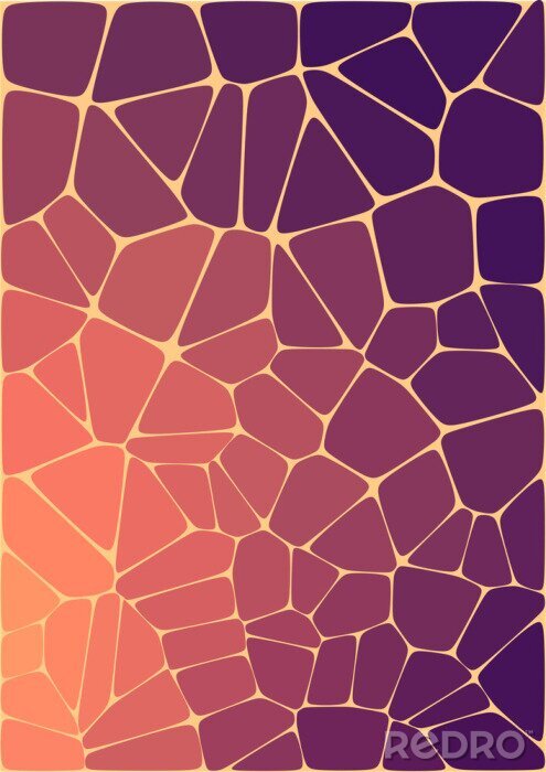 Sticker Abstract mozaïek met paarse elementen