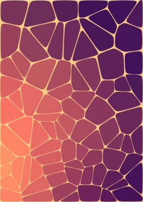 Sticker Abstract mozaïek met paarse elementen